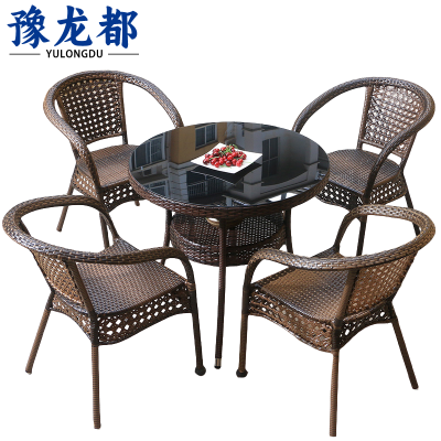 豫龙都休闲桌 一桌四椅套