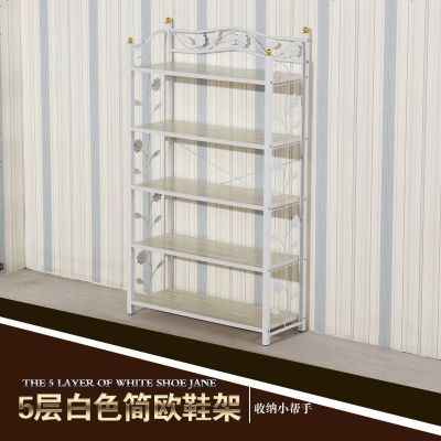 欧式鞋架多层铁艺家用后简易鞋柜简约客厅现代组装实木防尘