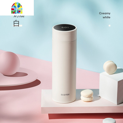 智能保温杯女便携学生316不锈钢可爱简约ins大容量男提醒喝水杯子 FENGHOU 蜜桃粉