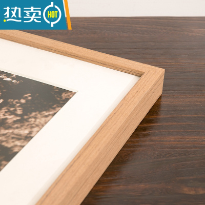 敬平实木大相框20寸24寸36水彩素描海报画框挂墙 A3营业执照框架定制 复古木纹 16寸(内径30.3X40.5cm)