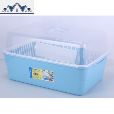 加厚塑料大号碗柜厨房沥水碗架带盖餐具碗筷收纳盒箱放碗盘置物架 三维工匠