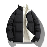 双面穿情侣款羽绒棉服男冬季加厚保暖棉衣立领百搭面包服外套男装