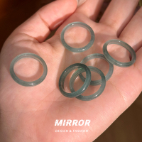 蓝水翡翠戒指女指环尾戒小众简约个性礼物时尚气质高级感 BCJ3469送女朋友老婆情人节七夕生日礼物