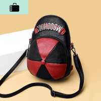 2020夏天潮流帽子包包简约皮撞色女士休闲斜跨小背包拼色软皮包NEW LAKE女斜挎包