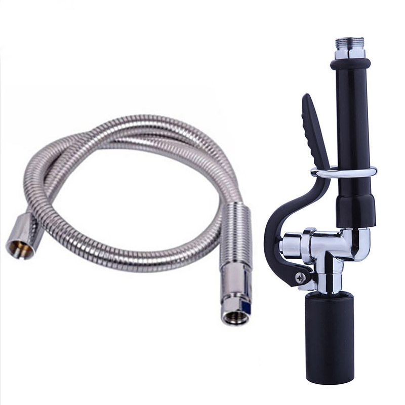 花洒水龙头软管喷头套装 黑色花酒+软管(长95CM)
