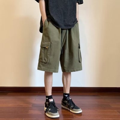 美式工装牛仔短裤男士夏季薄款中裤男生宽松五分裤子男款