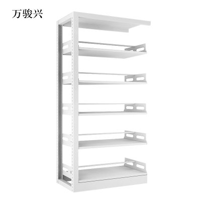万骏兴图书馆书架阅览室货架资料档案架钢制书架双面五层副架