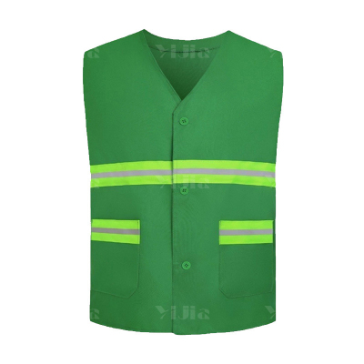 翌嘉YJ4112149 反光背心环卫园林反光马甲施工交通反光衣 环卫款墨绿色