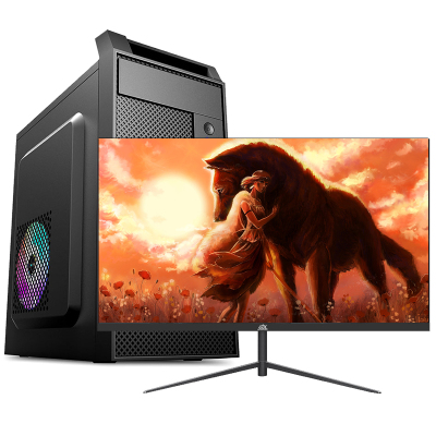  铭能 十代i5六核/16G DDR4内存/512G固态 台式机 台式电脑 DIY组装机 组装电脑 家用办公电脑主机 商务设计组装机电脑台式 学生学习网课直播游戏电脑+27英寸全套