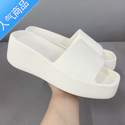 SUNTEK厚底高跟一字拖女夏季网红外穿防滑简约ins潮时尚家居室内凉拖鞋