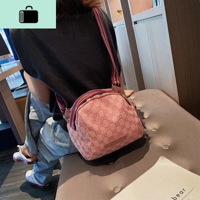 女包2020新款韩版时尚腰包贝壳包帆布轻便小包宽带印花单肩斜挎包NEW LAKE女斜挎包