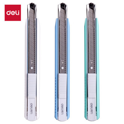 得力(deli)小号铝合金护套美工刀壁纸刀裁纸刀 办公用品 白色2086