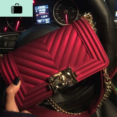 2019新款磨砂果冻包包女镭射时尚百搭单肩链条女包简约斜跨小包包NEW LAKE女斜挎包