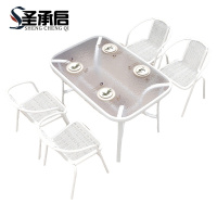 圣承启 玻璃桌 150cm+4椅 套