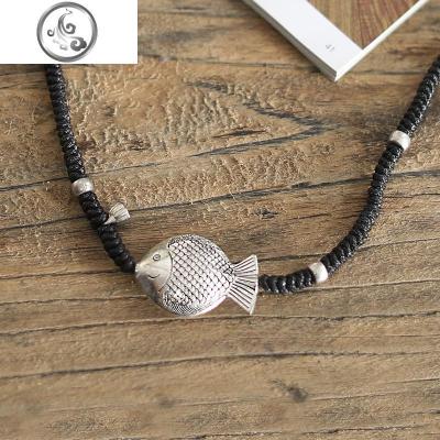 咖咪羽新款挂饰项链服装配饰仿银饰复古百搭可调节吊坠挂饰小饰品 JiMi