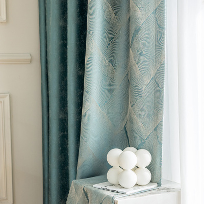 添福运 法式浪漫轻奢遮光窗帘北欧简约现代挂钩窗帘打孔窗帘飘窗客厅帘子遮阳布拼色儿童房奶油风欧式窗帘卧室挂钩纯色窗帘