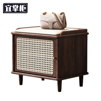 宜掌柜 鞋凳 木