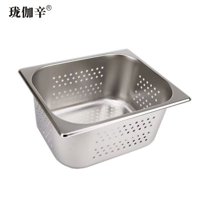 珑伽辛 不锈钢冲孔份数盆洗菜盆漏盆沥水盆 1/2 330*265*150mm/个