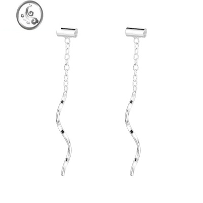 JiMi波浪耳线女银银2022新款气质款耳坠轻奢女耳环2022年新款潮