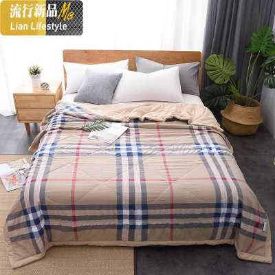 水洗棉空调被双人薄被子夏凉被卡通可水机洗棉夏被学生夏季 三维工匠