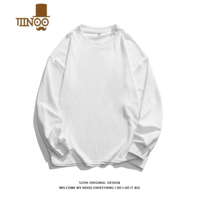 YANXU美式ins潮牌简约纯色长袖t恤男秋季百搭基础款宽松打底衫