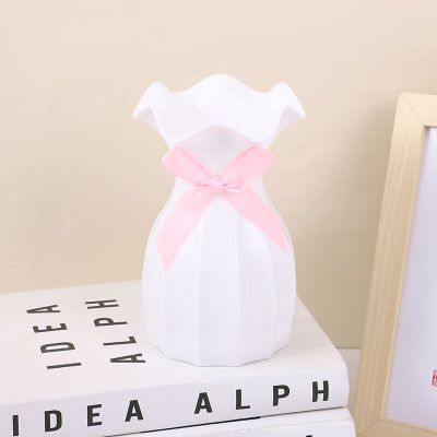 维诺亚仿陶瓷塑料防摔花瓶diy仿真植物插花盆电视柜茶几家居装饰摆件