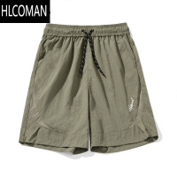 HLCOMAN美式户外刺绣运动短裤男女夏季潮牌网眼透气防泼水宽松休闲五分裤