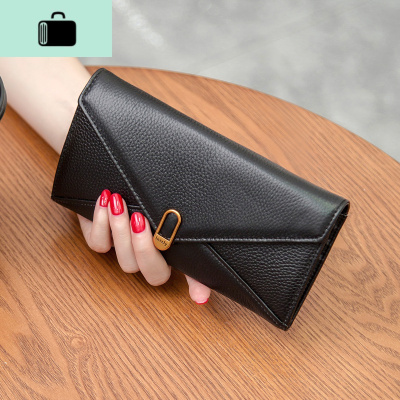 2020新款欧美信封钱包女长款皮简约大容量多卡位头层牛皮钱夹潮NEW LAKE