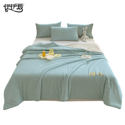 伊伊爱 针织华夫格玉米纤维夏被