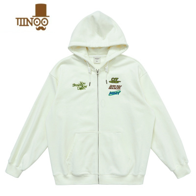 YANXU 23AW 复古感撞色贴标卫衣外套 男女宽松百搭连帽衫