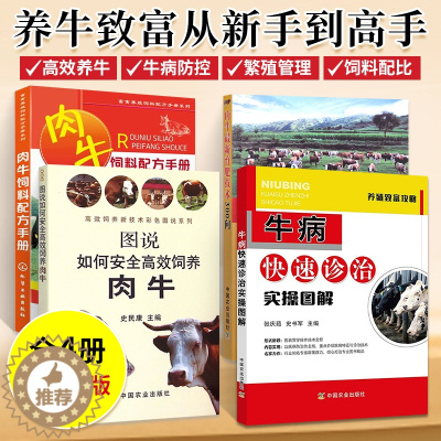 [醉染正版]养牛套装全4册 养牛技术书籍大全牛病类症鉴别与诊治肉牛养殖技术书黄牛诊疗与处方手册牛饲料配方书科学养牛西门塔