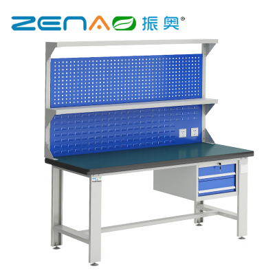 振奥 重型钳工工作台防静电桌工厂维修台车间流水线多功能工具台 /台(1800x750x1800mm 1.8米吊二抽带挂板