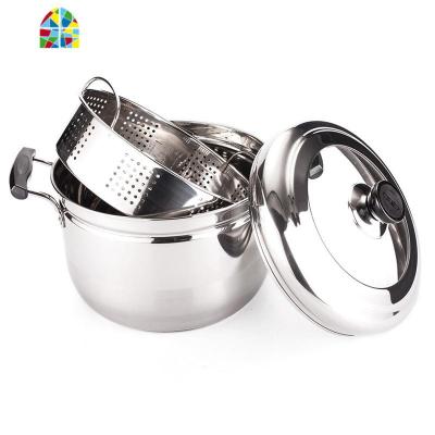 封后不锈钢锅单双层一二电磁炉煤气炉家用小24cm多功能蒸煮专两用蒸锅 FENG 26cm(带蒸笼)一层适合4-5人加厚复