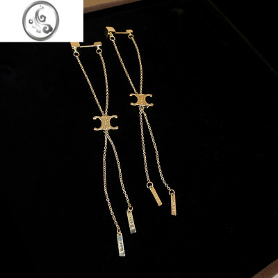 JiMiKatomi ACC轻奢长款流苏耳环小众设计感高级冷性风字母耳饰耳钉女