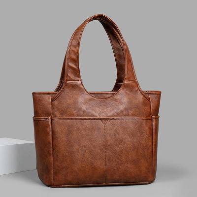 包包新款托特包软皮大容量通勤女包包百搭简约单肩包