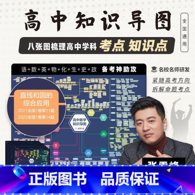 [语数英政史]5科合集 知识导图 高中通用 [正版]张雪峰高中知识导图挂图海报高中语文数学英语历史物理化学生物政治知识点