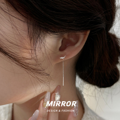 999纯银打结耳线女耳环耳饰小众轻奢简约个性气质ins风新款送女朋友老婆情人节七夕生日礼物