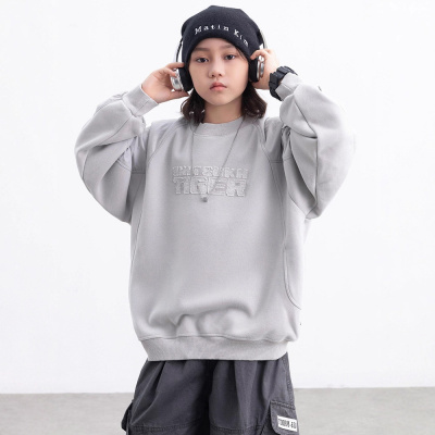 男童加绒卫衣一体绒新款中大童打底衫加厚酷帅儿童秋冬装潮衣