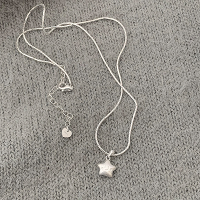 S925纯银[幸运五角星]项链女轻奢小众颈链锁骨链可爱设计款送女朋友老婆情人节七夕生日礼物