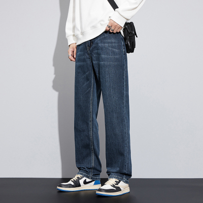 金盾(KIN DON)秋冬季弹力宽松直筒品牌牛仔裤男士大码潮流休闲长裤阔腿裤子