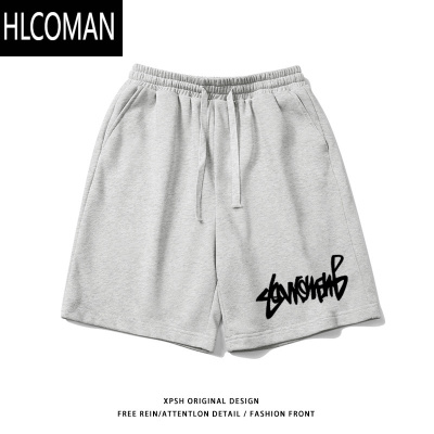 HLCOMANvibe美式字母印花直筒休闲短裤男夏季潮牌宽松百搭运动篮球五分裤