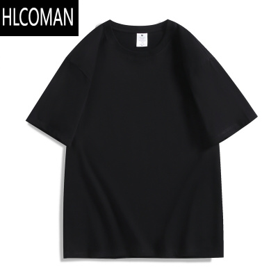 HLCOMAN美式220g双纱男短袖T恤 加肥加大码胖子宽松打底潮流半袖