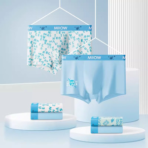 猫人MiiOW舒适贴身男款内裤 3D立体剪裁透气排汗抗菌防臭设计时尚简约高弹力面料