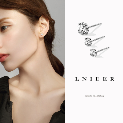 999纯银钻石耳钉女养耳洞耳棒耳棍耳环睡觉免摘耳骨钉防堵针耳饰送女朋友老婆情人节七夕生日礼物