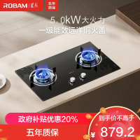 老板(Robam)[星辰系列]家用燃气灶双灶嵌入式煤气灶台嵌两用 可调节换装不改孔灶具猛火灶20B2A 5.0kW液化气