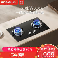 老板(Robam)[星辰系列]家用燃气灶双灶嵌入式煤气灶台嵌两用 可调节换装不改孔灶具猛火灶20B2A 5.0kW液化气