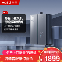 华帝16升燃气热水器i12571-16天然气下置风机G5一级低噪5A一级恒温 双层密闭稳燃舱无极变频水伺服