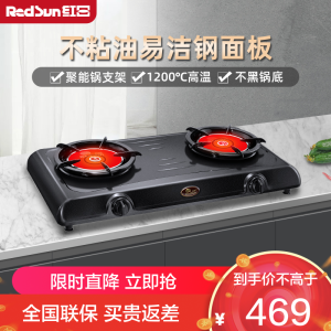 红日(RedSun)红外线燃气灶煤气灶天然气灶双灶液化气灶节能省气煤气炉台式灶 灶具家用E908C(天然气)