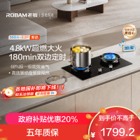老板(Robam)E2P燃气灶联动定时灶家用厨房炉具配件灶台灶具 4.8kW 68%热效率56BA-E2P 液化气