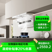 老板(Robam)白色小黑翼D1P 顶侧双吸26m³抽油烟机 家用大吸力油烟机 吸油烟机 7字型油烟机27A16-D1P